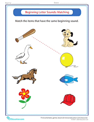 Beginning Sounds Match-Up