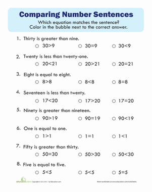 Comparing Numbers Quiz
