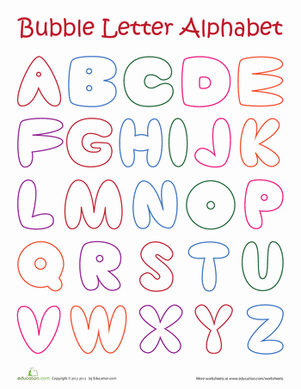 Bubble Letter Alphabet