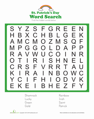 St. Patrick's Word Search