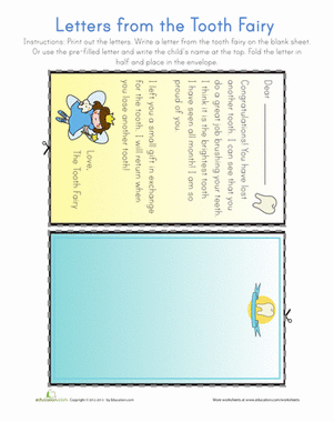 Tooth Fairy Note