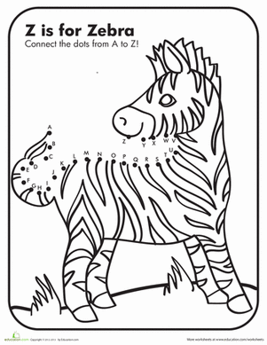 Dot to Dot A to Z Zebra