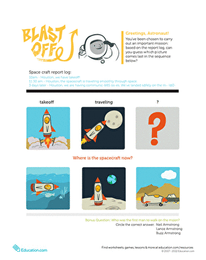Blast Off! Story Sequencing