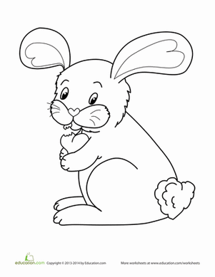 Valentine's Day Bunny Coloring Page