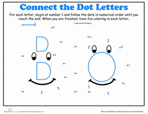 Dot-to-Dot Alphabet: B