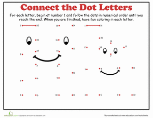 Dot-to-Dot Alphabet: H