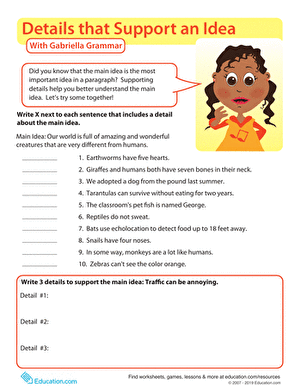 Writing Workout: Supporting the Main Idea