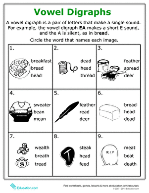 Practice Reading Vowel Digraphs: ea