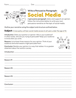 Write a Persuasive Paragraph: Social Media 