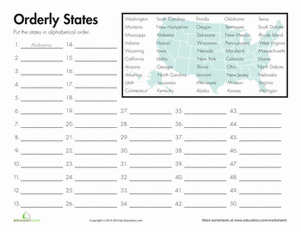 Alphabetize the United States