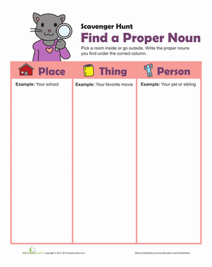 Proper Noun Scavenger Hunt