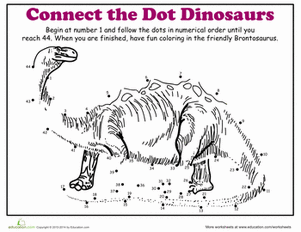 Dot-to-Dot Dinosaur: Brontosaurus