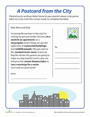 Write a Postcard from a City