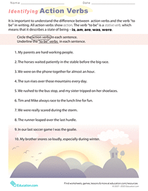 Identifying Action Verbs