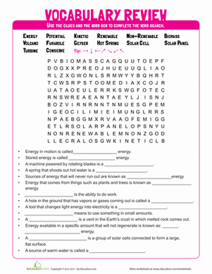 Energy Word Search