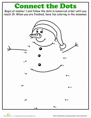 Christmas Dot to Dot: Snowman