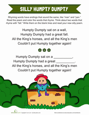 Humpty Dumpty Rhyme