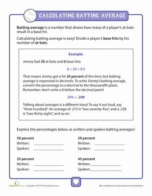 Calculating Batting Average in Baseball