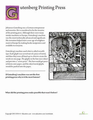 Gutenberg Printing Press