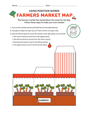 Using Position Words: Farmers Market Map