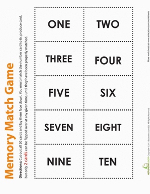 Numbers Memory Game