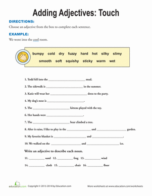 Touch Adjectives