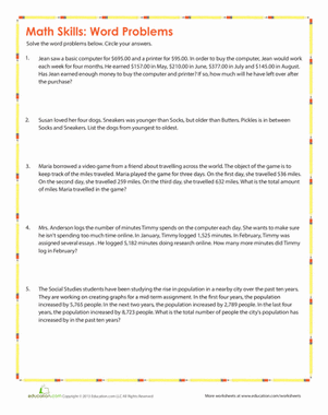Math Skills: Word Problems