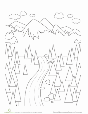 Landscape Coloring Page