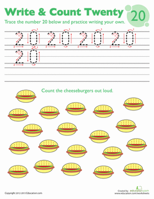 Trace Number 20 | Worksheet | Education.com