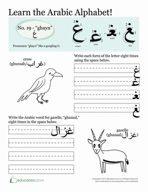 Arabic Alphabet: Ghayn