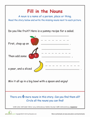 Identifying Nouns: Fruit