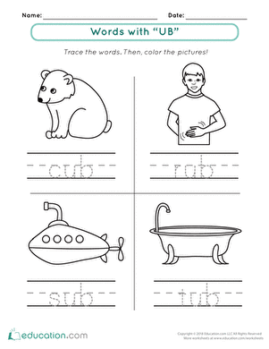 Welcome to Word Families: -ub Words
