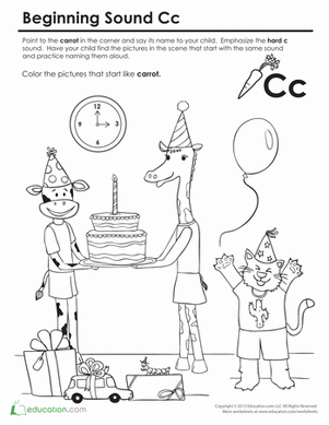 Beginning Sounds Coloring: Sounds Like Cat