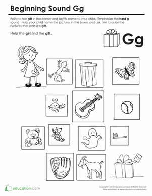 Beginning Sounds Coloring: Sounds Like Gift