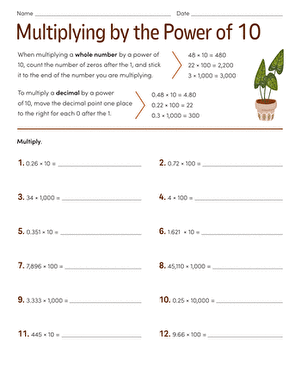 Multiplying by the Power of 10