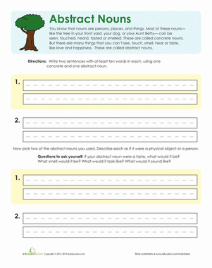 Abstract Nouns Practice