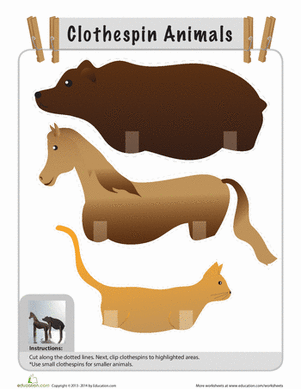 Clothespin Animal Templates