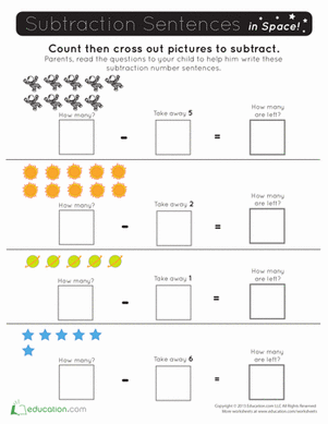 Space Subtraction: Number Sentences