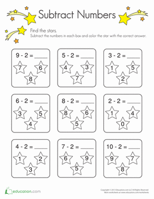 Subtraction Practice in Outer Space