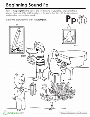 Beginning Sounds Coloring: Sounds Like Pumpkin