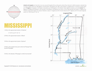 纬度和经度:密西西比