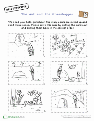 The Ant and the Grasshopper Story Cards