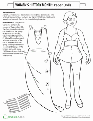 Marian Anderson Paper Doll