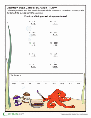 Funny Fish Addition and Subtraction