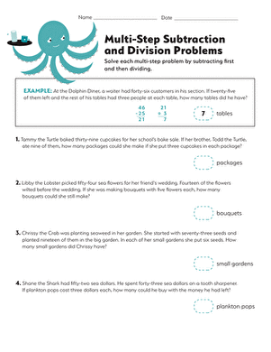 Multi-Step Subtraction and Division Problems