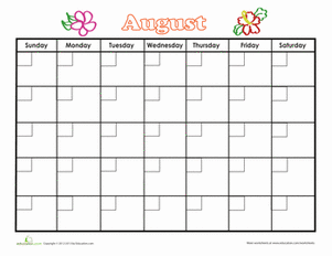 August Calendar