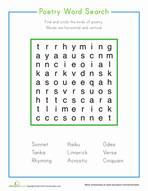 Word Search: Poetry
