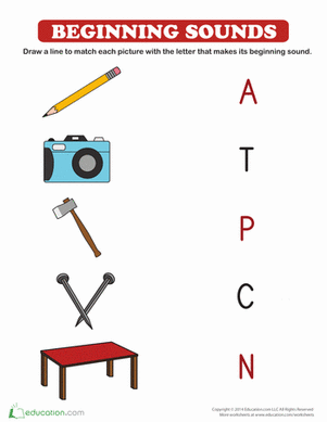 Beginning Sounds Letter Match-Up