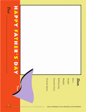 Father's Day Baseball Trading Card