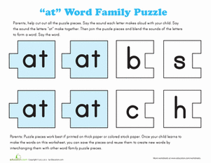 Word Family Puzzle: -AT